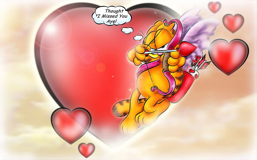 Hurts Cartoon Cat Comic Cupid Garfield Hearts Love Valentine [2362x1476] for your , Mobile & Tablet, valentines cartoon cat HD wallpaper
