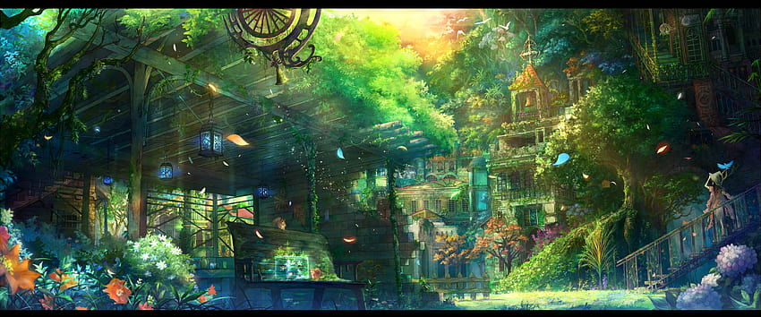 Anime scenery , Scenery ...pinterest, solarpunk HD wallpaper