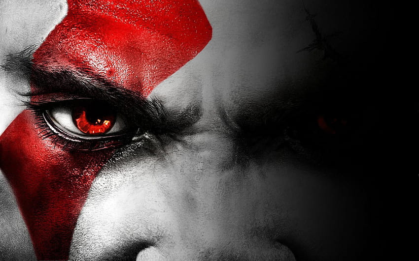 Kratos Face, god of war 3 eyes HD wallpaper