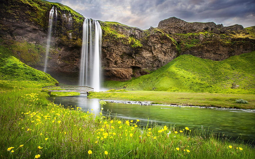 Wasserfall, Fluss, Sommer, Naturlandschaft 1920x1200, Wasserfallsommer HD-Hintergrundbild