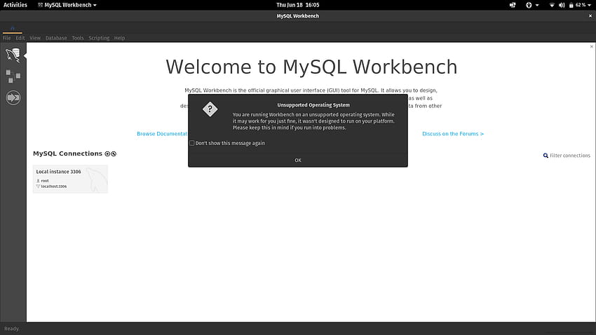 Sistema operativo MySQL Workbench non supportato: pop_os Sfondo HD