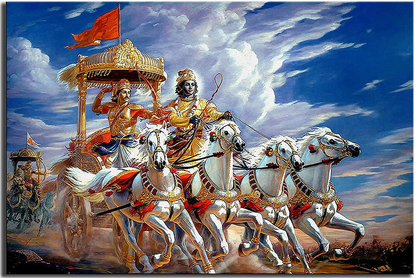 wallpics™ Lord Krishna Arjun on Chariot, krishna mahabharat HD wallpaper