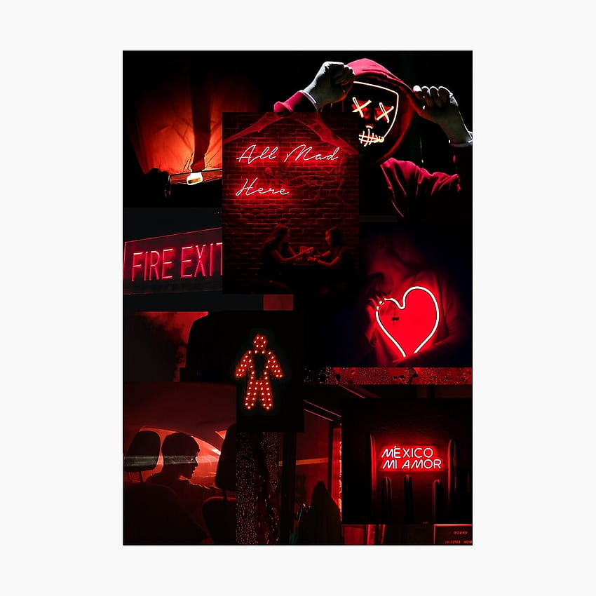 dark red aesthetic collage HD phone wallpaper