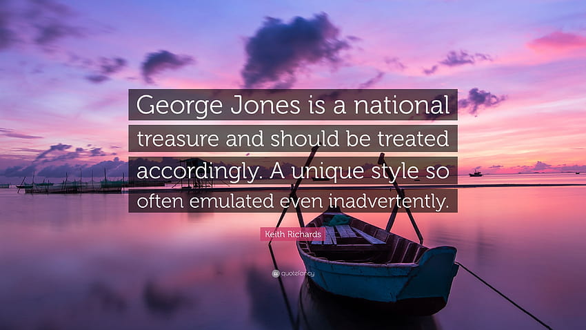 Citazione di Keith Richards: “George Jones è un tesoro nazionale e dovrebbe essere trattato di conseguenza. Uno stile unico così spesso emulato anche inavvertitamente...” Sfondo HD