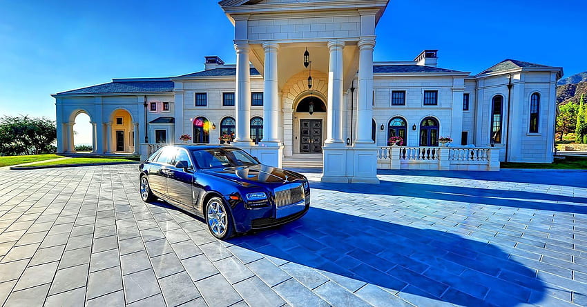 Luxury House And Car 00933 HD wallpaper
