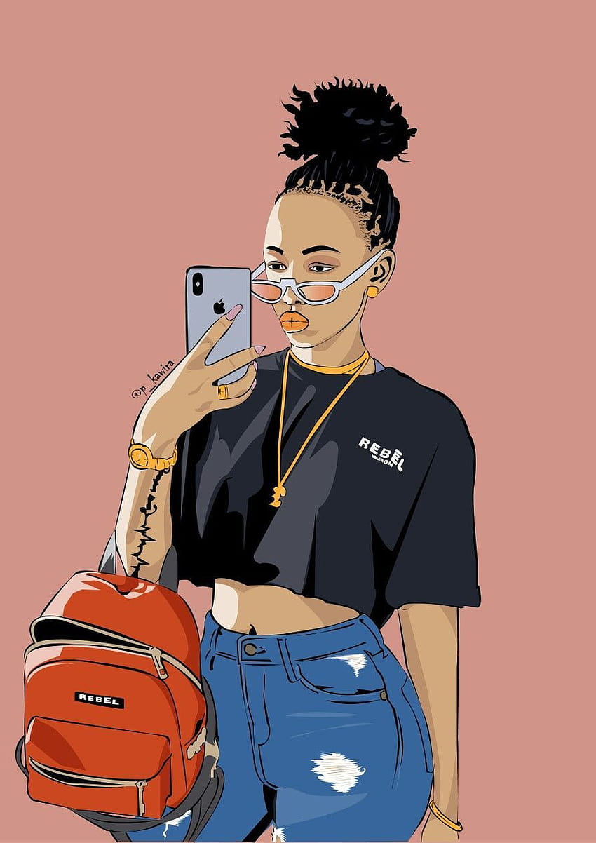 Pin auf Cool Ideas, Swag Black Girl Cartoon HD-Handy-Hintergrundbild