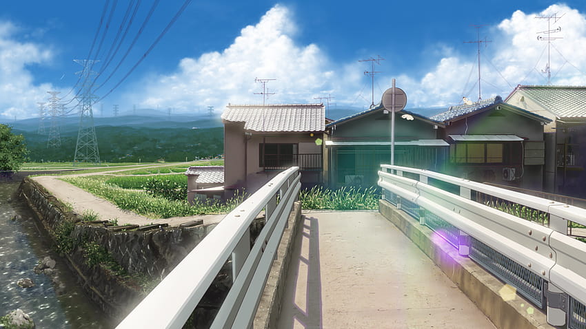 Premium AI Image  Anime wallpaper of a bridge