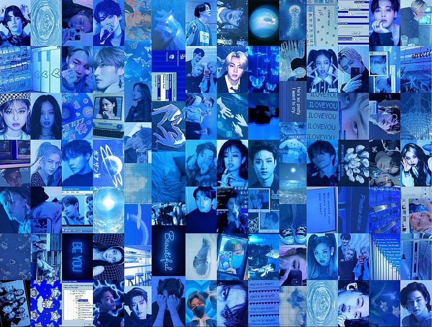 100 piezas estéticas Cyber ​​Core Kpop Collage Kit DIGITAL fondo de pantalla
