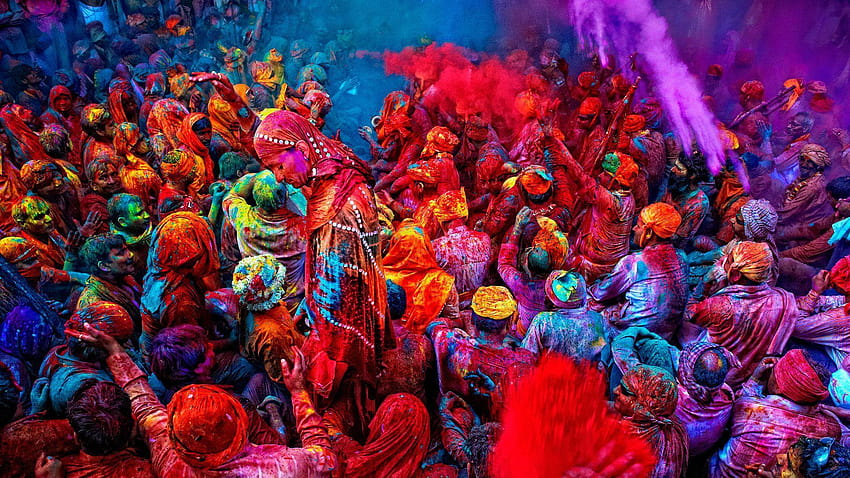 Холи фестивал на цветовете HD тапет