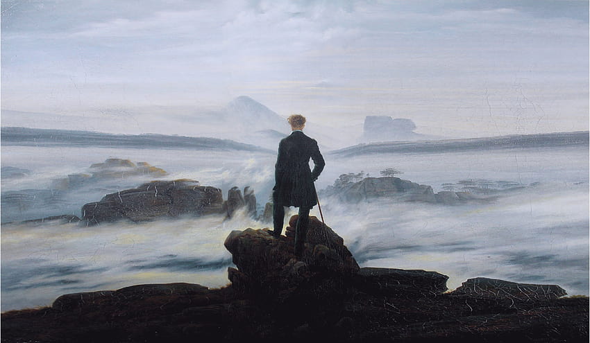 O Andarilho Acima do Mar de Névoa, Caspar David Friedrich papel de parede HD