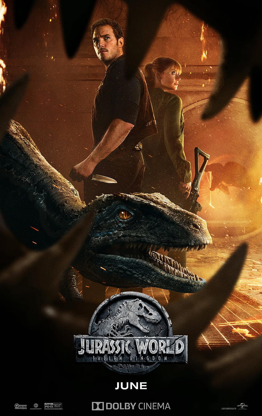 Chris Pratt, Bryce Dallas Howard e Blue Face The Indoraptor In A, blu contro indoraptor Sfondo del telefono HD