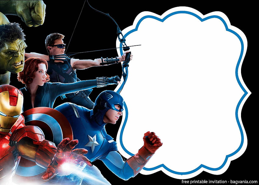 Modèle d'invitation imprimable The Avengers, fête des vengeurs Fond d'écran HD