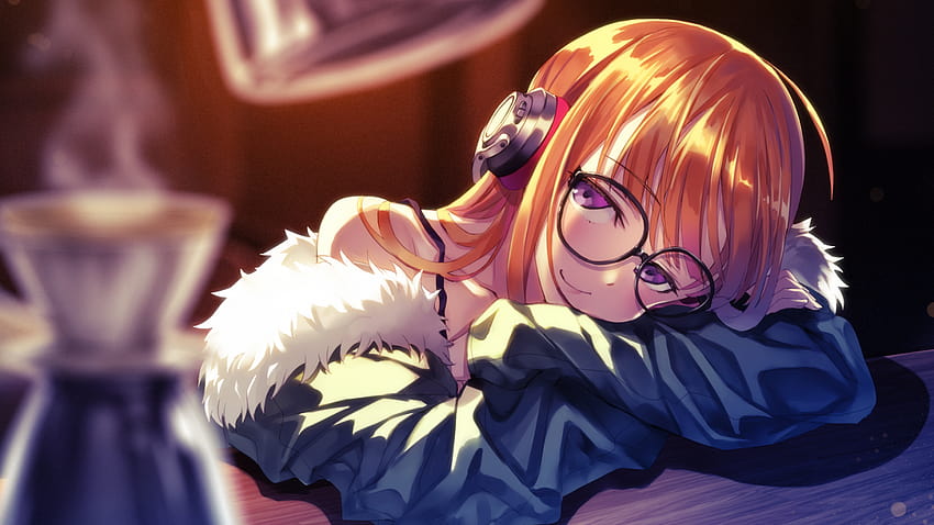Anime Girl Laptop, anime girl glasses HD wallpaper