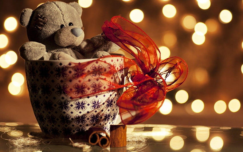 Christmas, Gift, Teddy, Bear, Beautiful, Moods, Amazing HD wallpaper