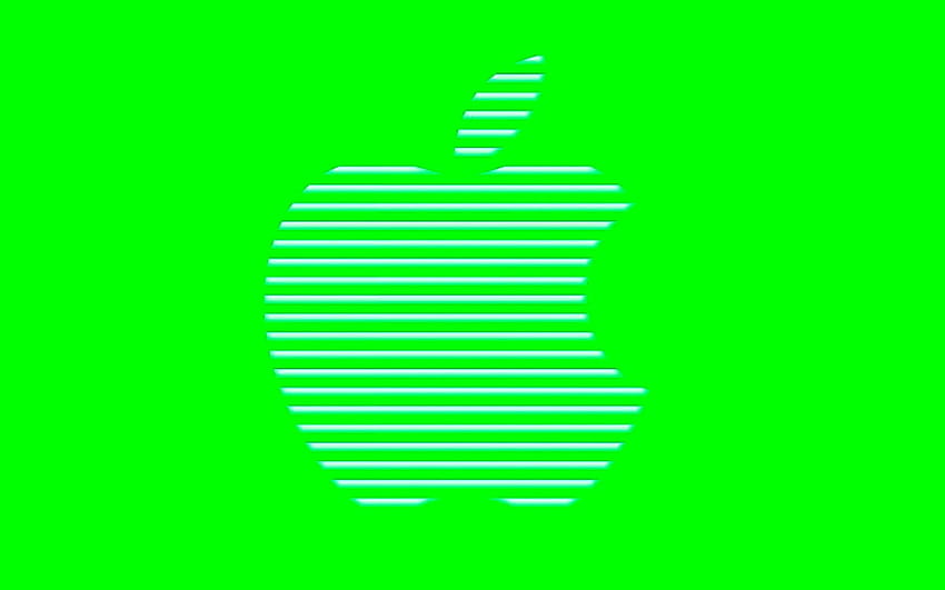Bellissimo logo Apple verde, bianco Sfondo HD