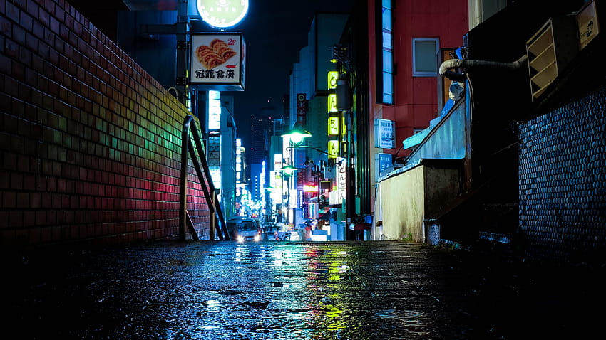 Япония Токио градски светлини Неонов свят, токио, графика, неонови и…, неонов дъжд HD тапет