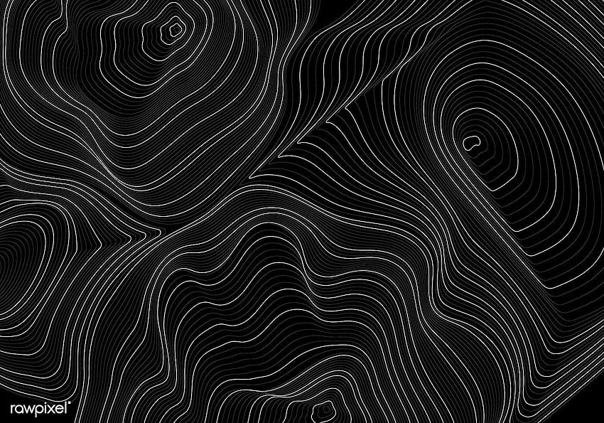 premium vector of Black and white abstract map contour lines, topographic design HD wallpaper