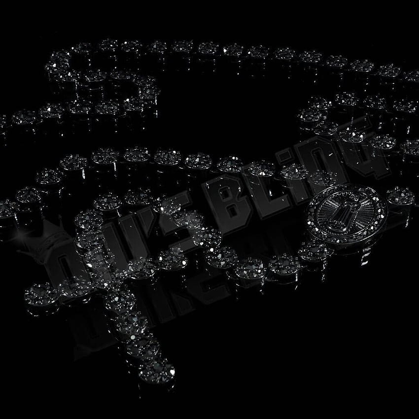 1 Black Gold Iced Out Rosary Flower Chain – Niv's Bling พื้นหลังสีดำสไตล์ฮิปฮอป วอลล์เปเปอร์โทรศัพท์ HD
