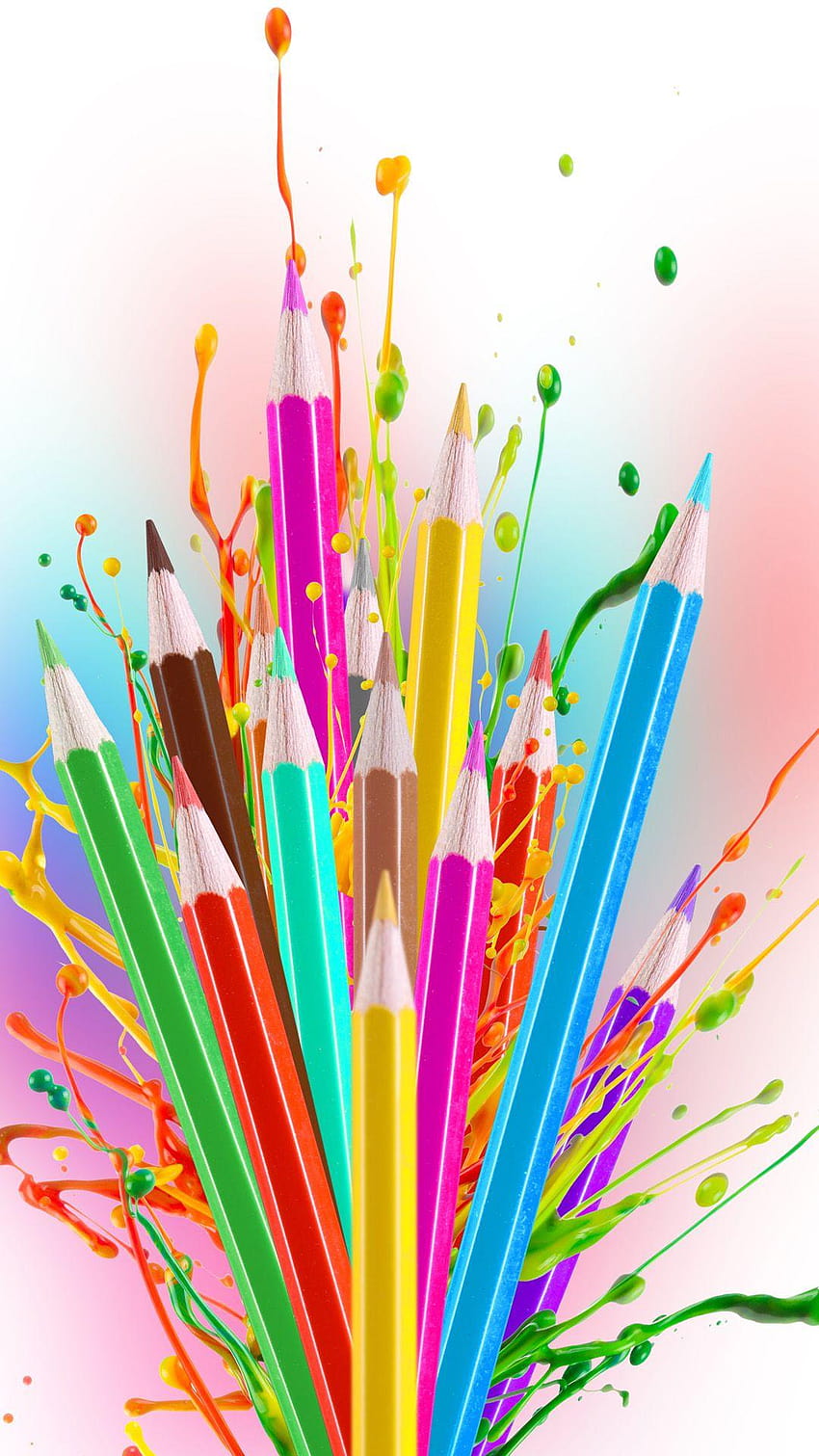 Colorful Pencils Android, crayons HD phone wallpaper