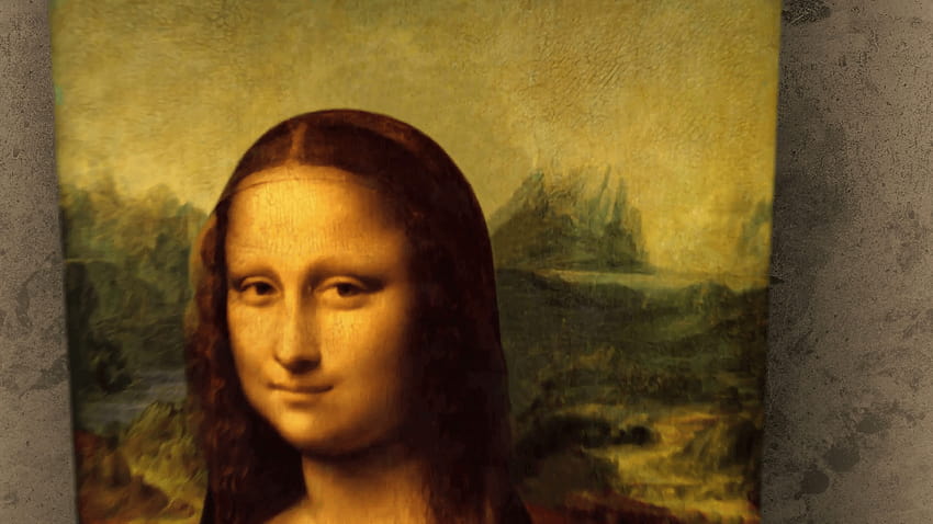 Mona Lisa smile, un'animazione divertente della pittura di Leonardo Da Vinci, pittura monalisa Sfondo HD