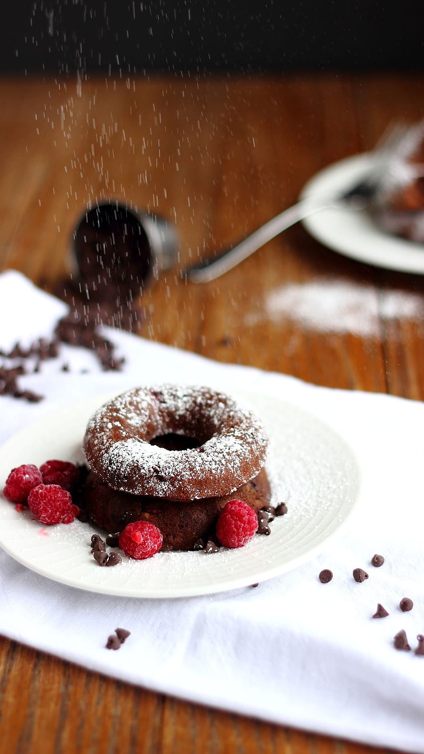 Chocolate Doughnuts Sugar Powder Valentines Dessert Android, food android HD phone wallpaper
