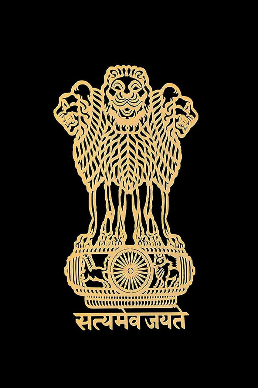 Tanish Satyamev Jayate Logam Berlapis Emas Stiker untuk Mobil Rumah Kantor File Mobil Paket 2 ashok Stambh Ponsel wallpaper ponsel HD