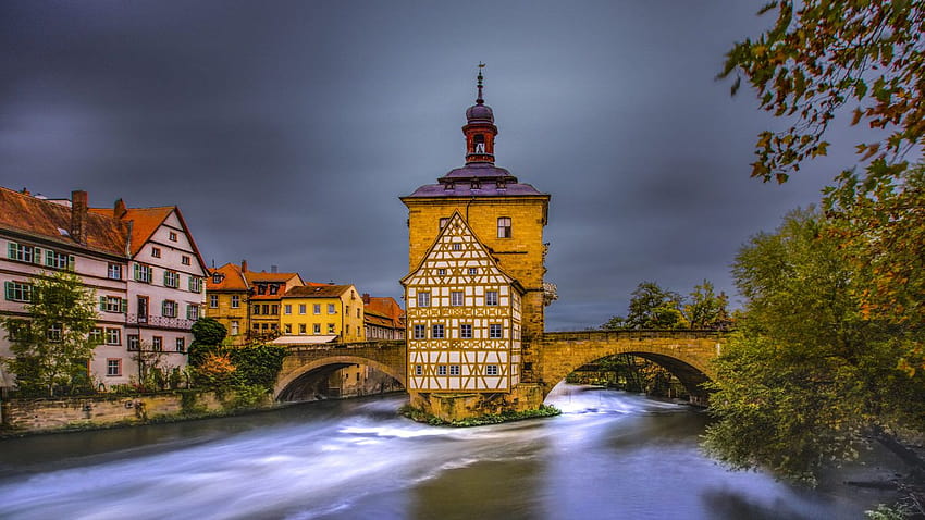 Bamberg Is A City In Northern Bavaria Germany Landscape HD wallpaper