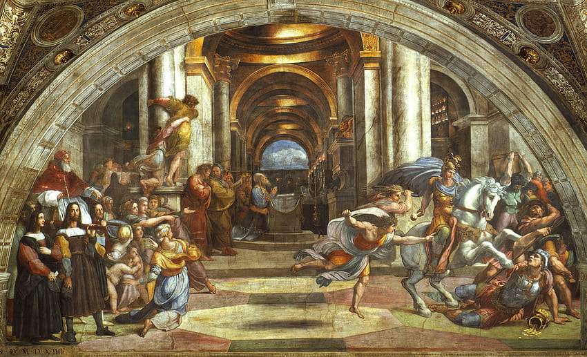 Raphael Santi Expulsion from the Temple Pictorial 3609x2193, raffaello sanzio HD wallpaper