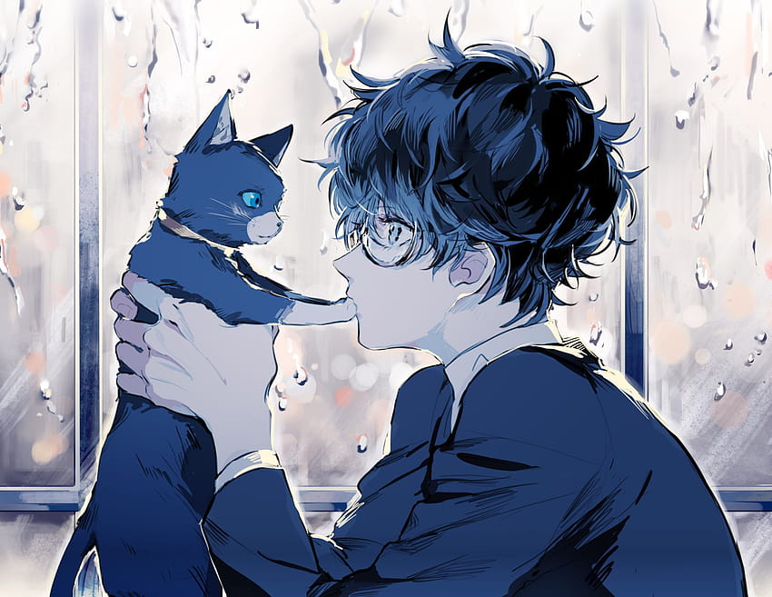 Persona 5 kurusu akira anime boy profile view, cute anime cat boy HD  wallpaper | Pxfuel