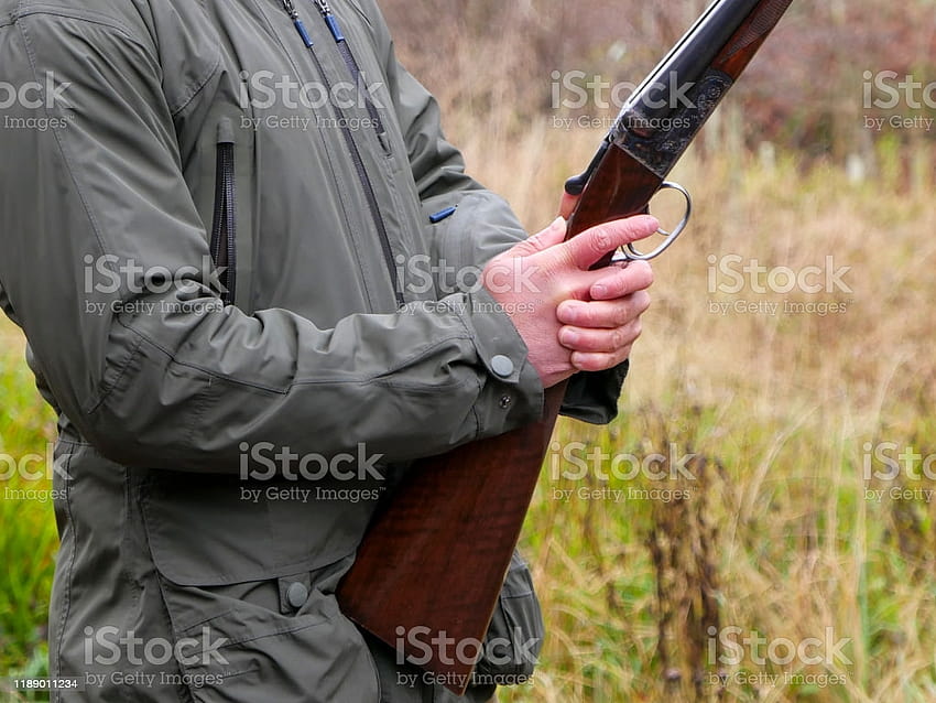 Man Standing With A Loaded Shot Gun During A Pheasant Shoot Stock HD wallpaper
