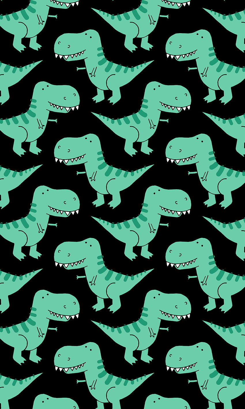 cute dinosaur ,green,pattern,turquoise,design,organism, green dino HD phone wallpaper