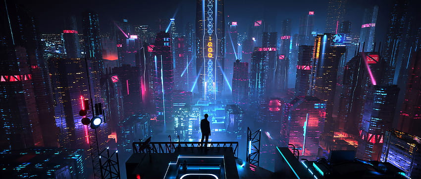 Cyberpunk 2077, cyber, neon, Futurism, futuristic, dark, night