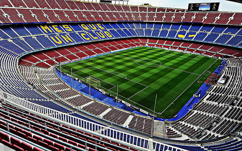 Camp Nou, Barcelona, ​​Katalonia, Hiszpania, stadion FC Barcelona, ​​widok wewnątrz, La Liga, stadiony, areny sportowe, Europa z rozdzielczością 2560x1600. Wysokiej jakości stadion komputerowy fc barcelona Tapeta HD