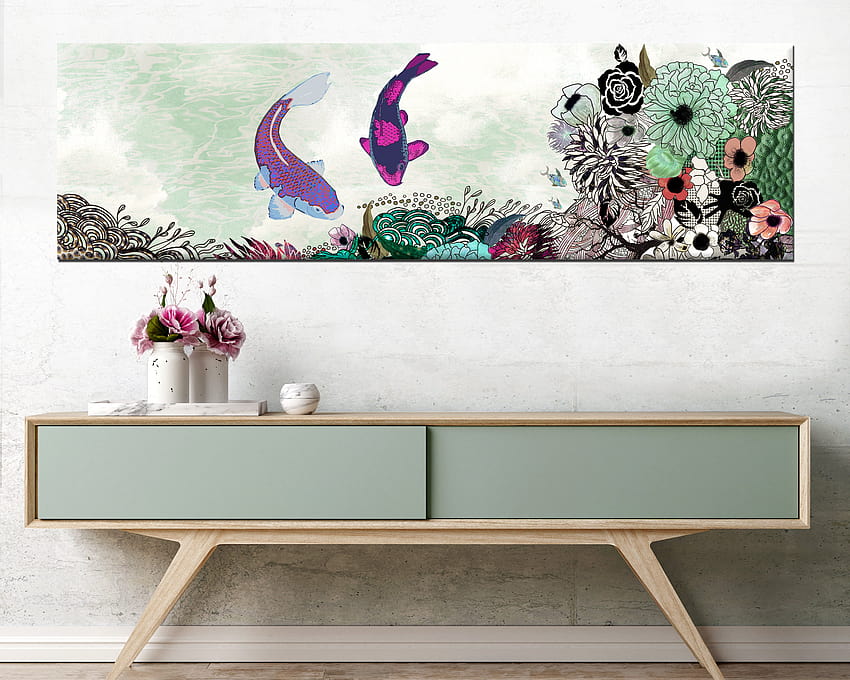 Koi Fish Large Wall Art Boho Home Decor Large Print HD wallpaper