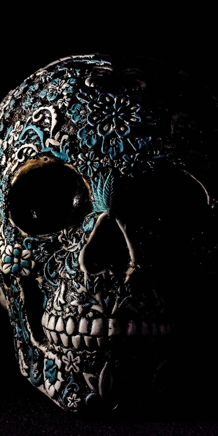Skull , Human, Skeleton, Black background, Art, Graphics CGI, skeleton art amoled HD phone wallpaper