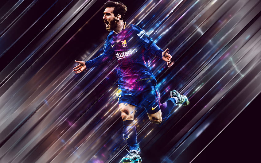 Lionel Messi, futbolista argentino, delantero, computadora messi fondo de pantalla