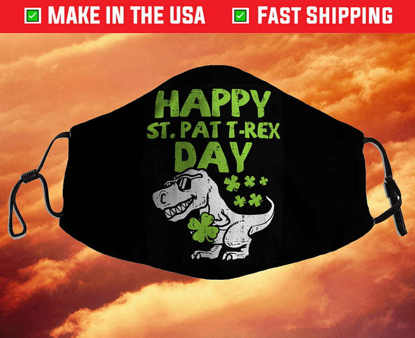 Happy St Pat Trex Day Dino St Patricks Day Funny Face Mask, moletom, suéter e manga longa papel de parede HD