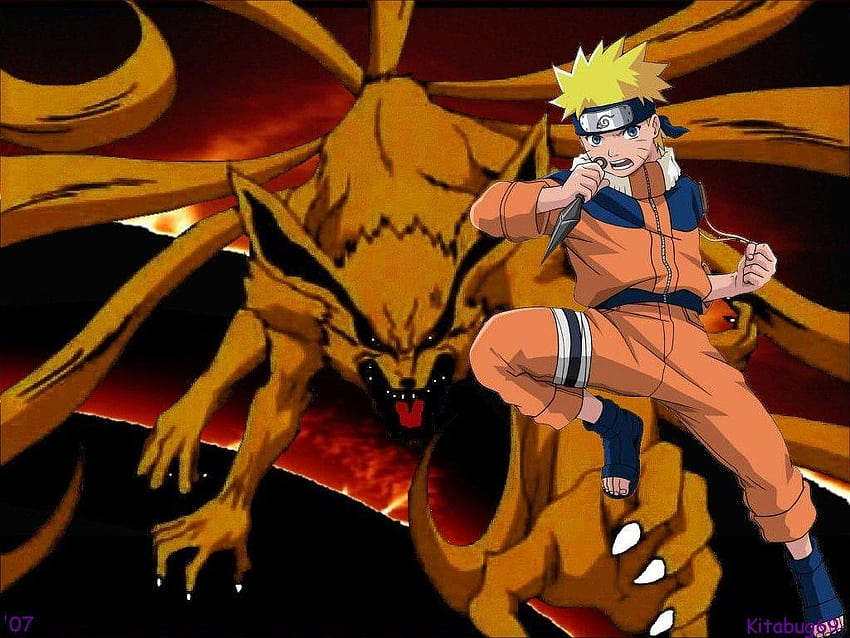 Naruto Shippuden Nine Tailed Fox Mode, naruto nine tails sage mode HD wallpaper