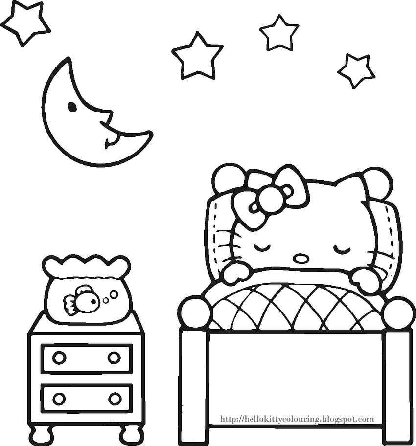 Valentine's Day Hello Kitty coloring page