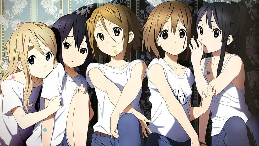 : Illustration, Anime Girls, Cartoon, K ON, Akiyama Mio, Hirasawa Yui, Tainaka Ritsu, Kotobuki Tsumugi, Nakano Azusa, Mangaka 1920x1080, Tsumugi Kotobuki HD-Hintergrundbild