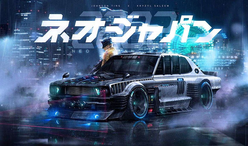 Ästhetisches japanisches Auto, Neon jdm HD-Hintergrundbild