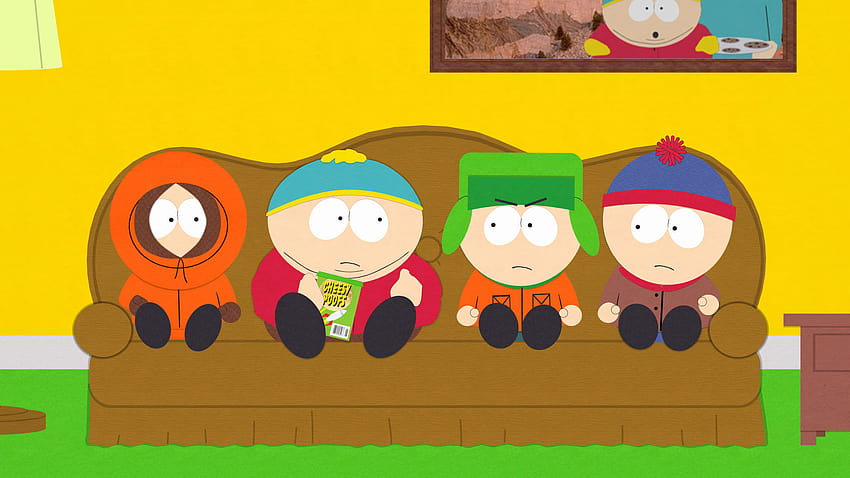 de la serie de televisión South Park con etiquetas: Computer, Eric Cartman, Kenny McCormick, Kyle Broflovski, Stan Marsh fondo de pantalla
