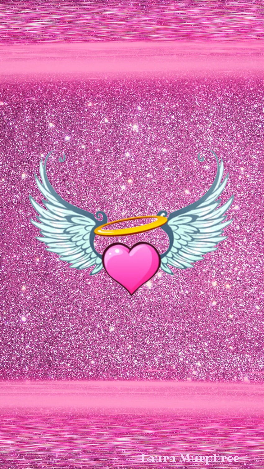 Glitter phone sparkle backgrounds angel wings heart, heart wing HD phone wallpaper