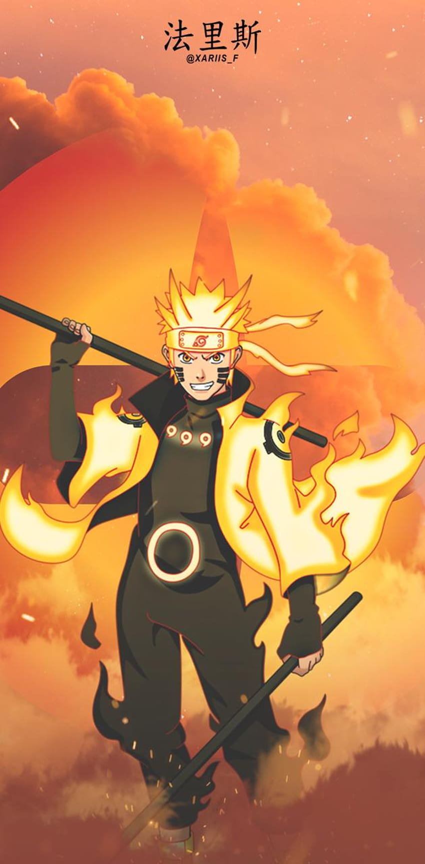 Naruto Uzumaki por xariis_f, naruto fogo Papel de parede de celular HD