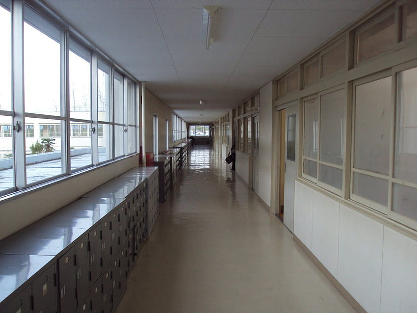 Sekolah Jepang, lorong sekolah Wallpaper HD