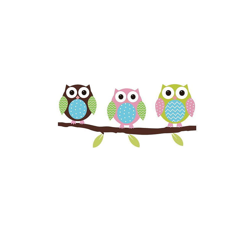 Cartoon Cute Six Owl on Tree DIY Wall Sticker Stickers Art, owl kartun HD phone wallpaper