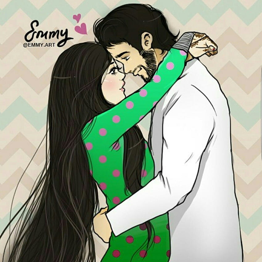 Muslim Couple Cartoon, muslim anime unique couple HD phone wallpaper