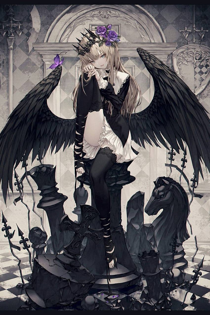 10 ideias de Perfil: anime dark  papel de parede gótico, capas para  tumblr, imagens asas de anjo