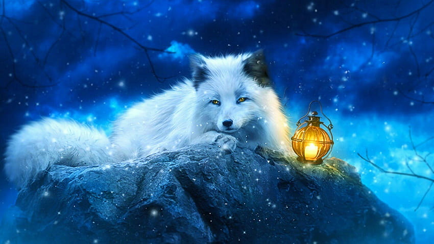 White Fox Spirit Animal 3d model  CadNav