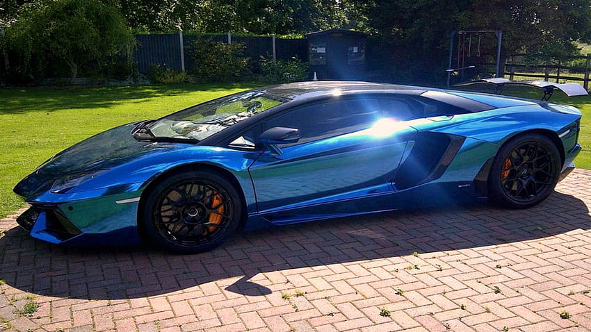 Blau verspiegelter Lamborghini – das teuerste Auto der Zukunft HD-Hintergrundbild